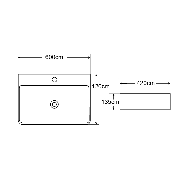 vessel sink specification mc-1288, meilong ceramics company